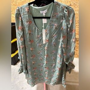 Sage Green Longsleeve V Neck Dress